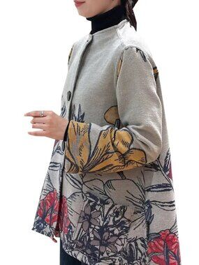 Reversible Lightweight Floral Sweater Coat